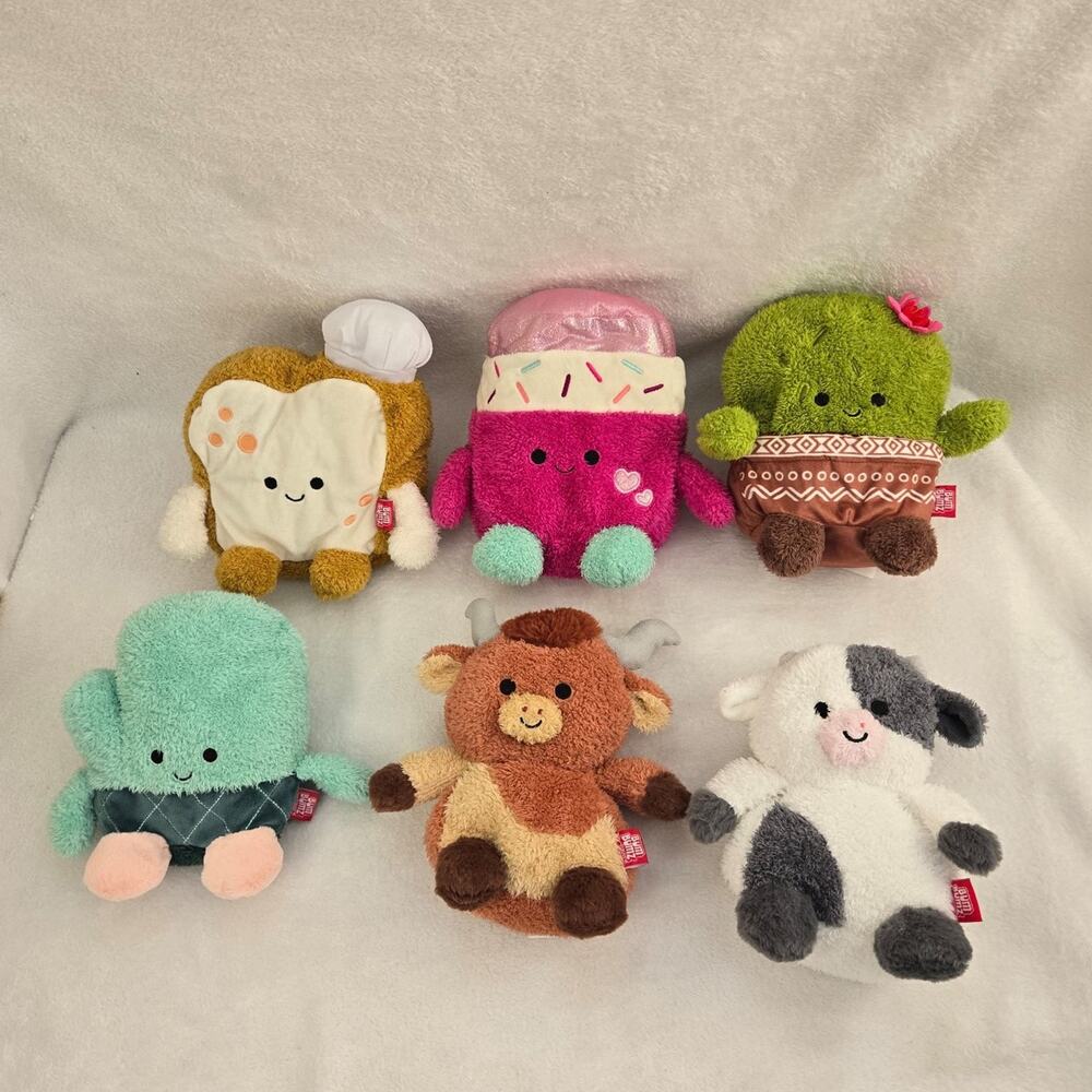 Lot of 6 Bum Bumz Plush Toys Soft Stuffed Animals